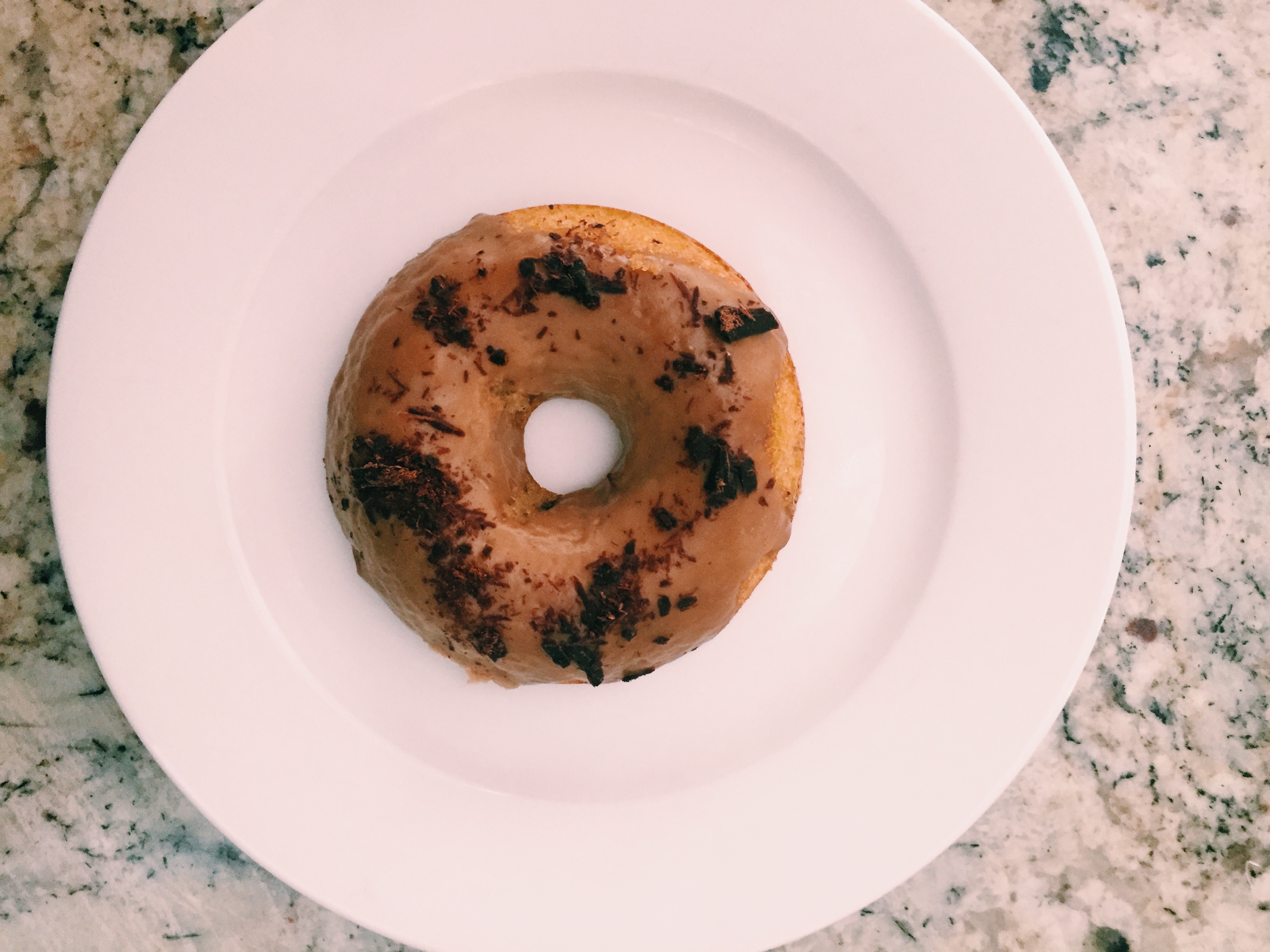 Chocolate Chip Doughnuts with a Salted Caramel Glaze