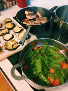 Tamari Salmon and Eggplant Salad