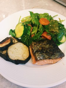 Tamari Salmon and Eggplant Salad