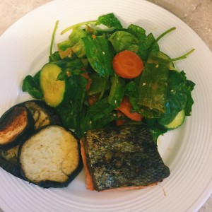 Tamari Salmon and Eggplant Salad