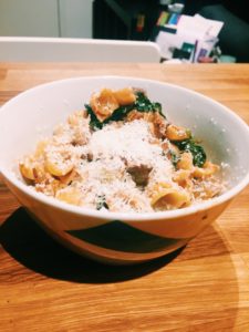 Pasta with a Mushroom and Tomato Sauce