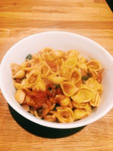 Pasta with a Mushroom and Tomato Sauce