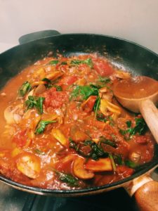 Pasta with a Mushroom and Tomato Sauce