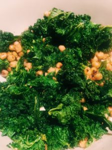 Crispy Kale and Chickpea Salad
