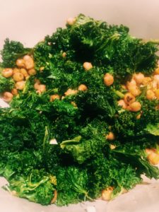 Crispy Kale and Chickpea Salad