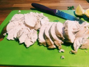 Green tea poached chicken